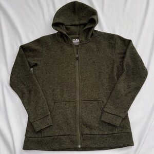KUIU Youth Basecamp Olive Green High-Loft Sweater Fleece Hoodie